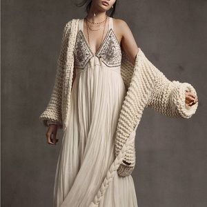 Anthropologie cream chunky knit Cozy Cardigan